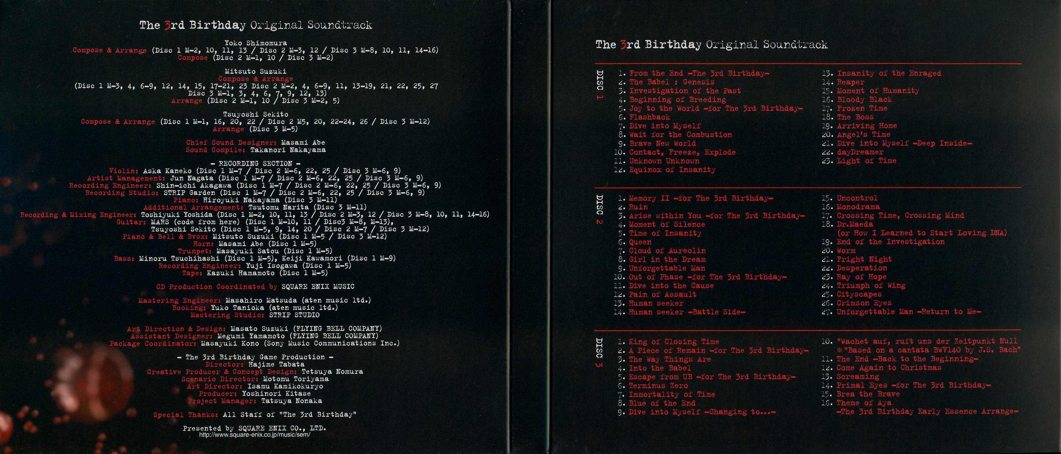 The 3rd Birthday Original Soundtrack (2010) MP3 - Download